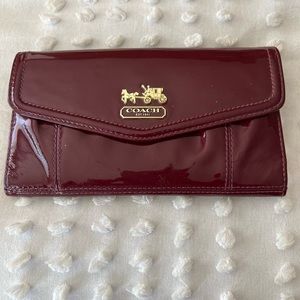 Used patent leather Coach wallet